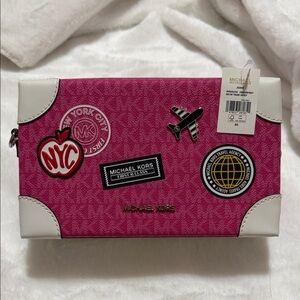 Michael Kors Jeanie Small EW Trunk Crossbody in Dragonfruit